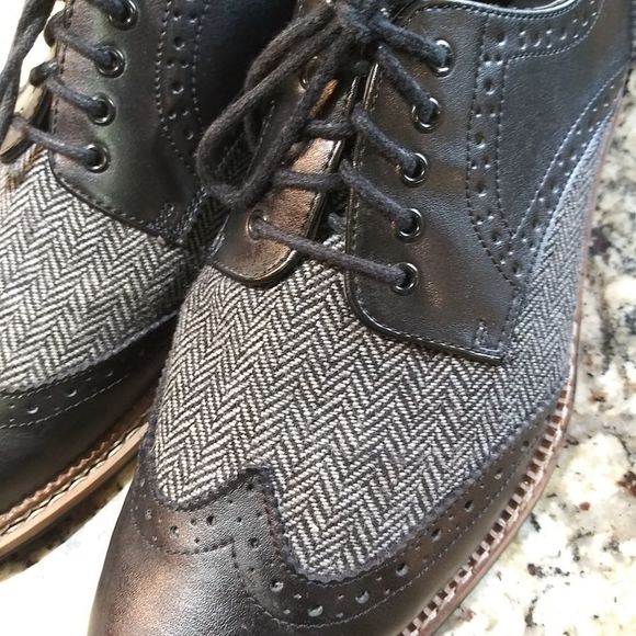 Bar III 'Monte' Mixed Media Wing-Tip Oxfords - Picture 5 of 12